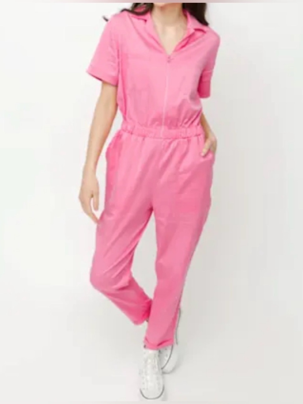 Smash + Tess X Birds Papaya Kimi Jumpsuit Zip Up Coverall Pink Retro Boiler S